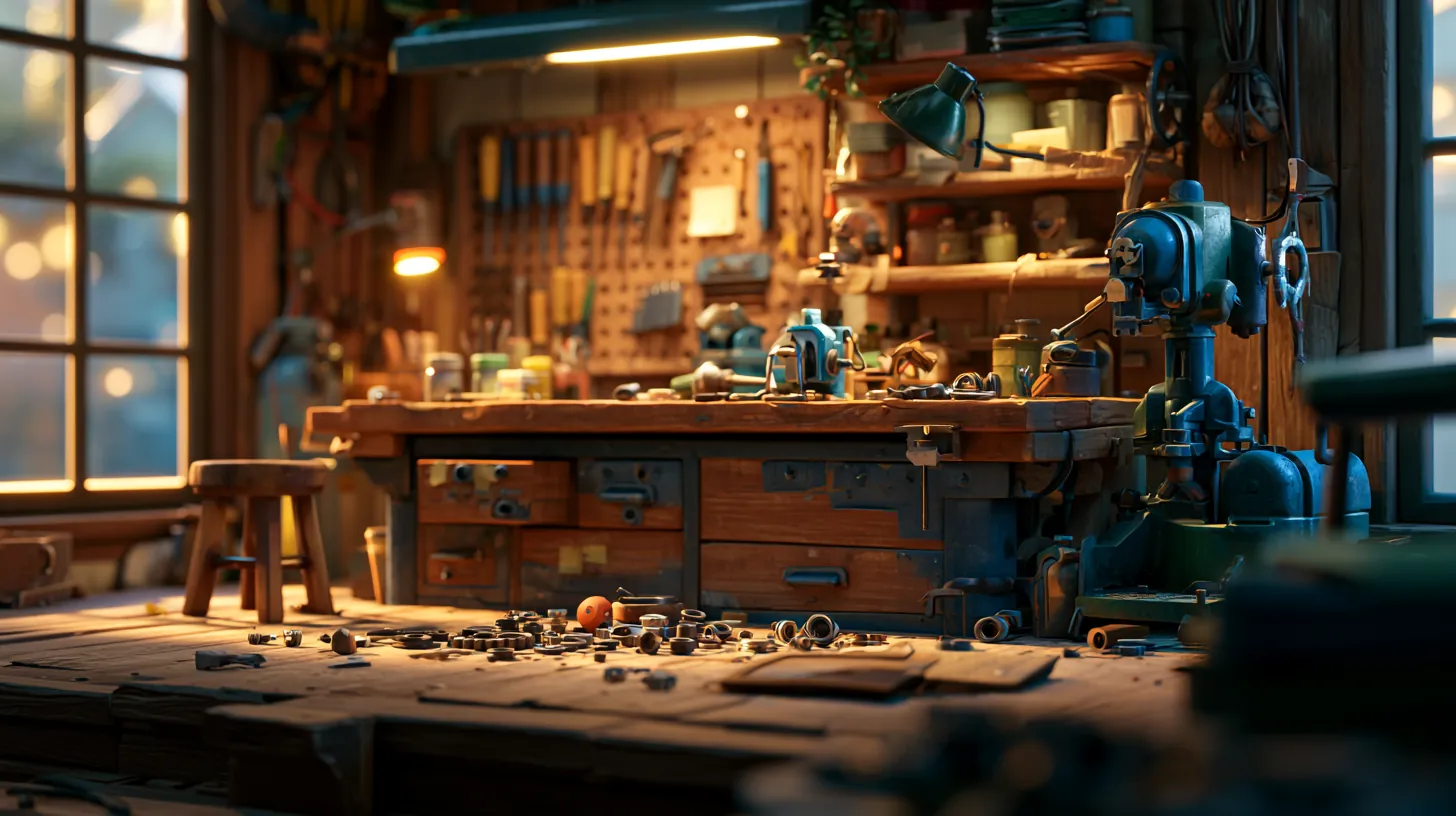 A robot's cluttered workbench